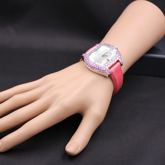 Pink Sapphire Diamond 4.90 Tcw Unisex Luxury Watch main image 6